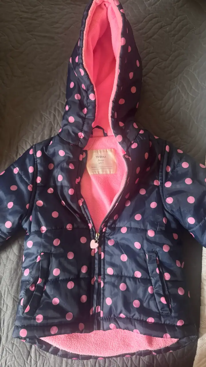 Parka infantil Tribu azul con lunares - 1