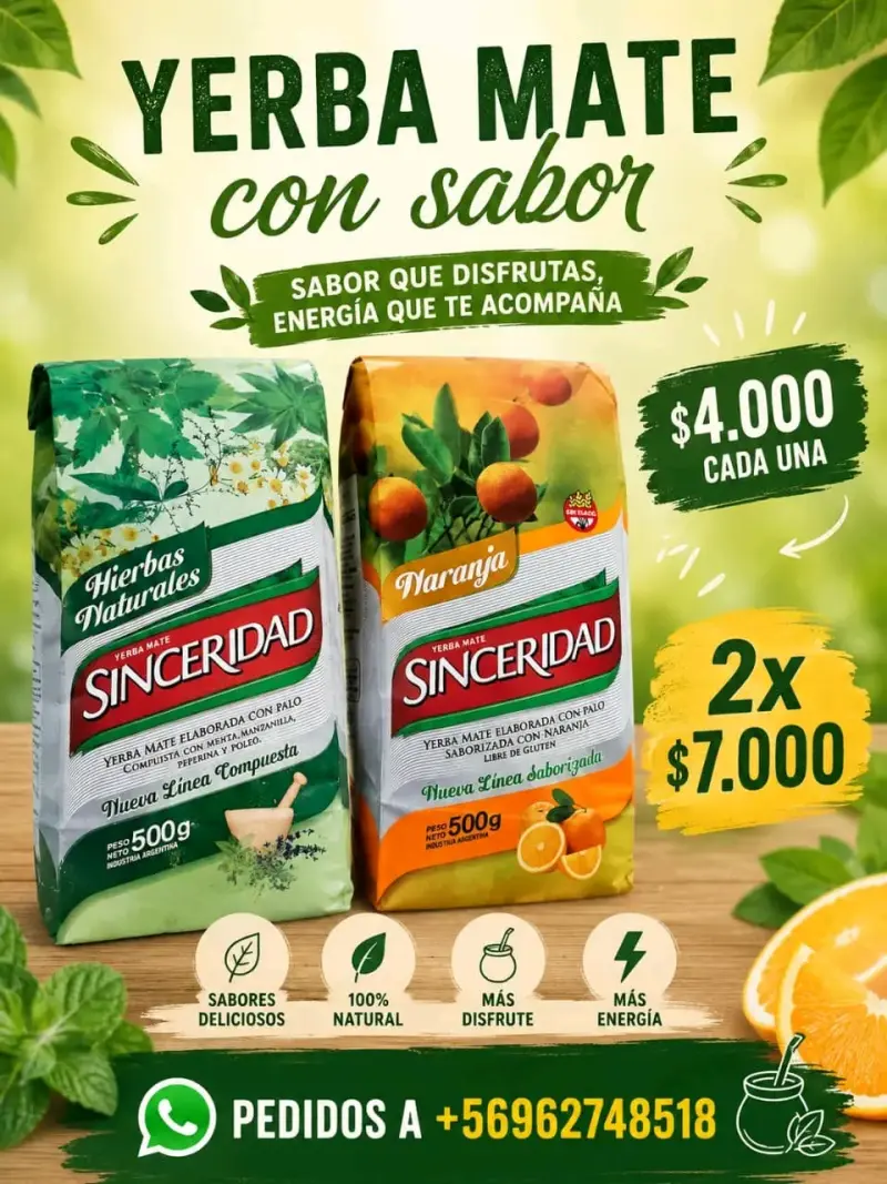 Yerba Mate Sinceridad con Sabor Natural - 1