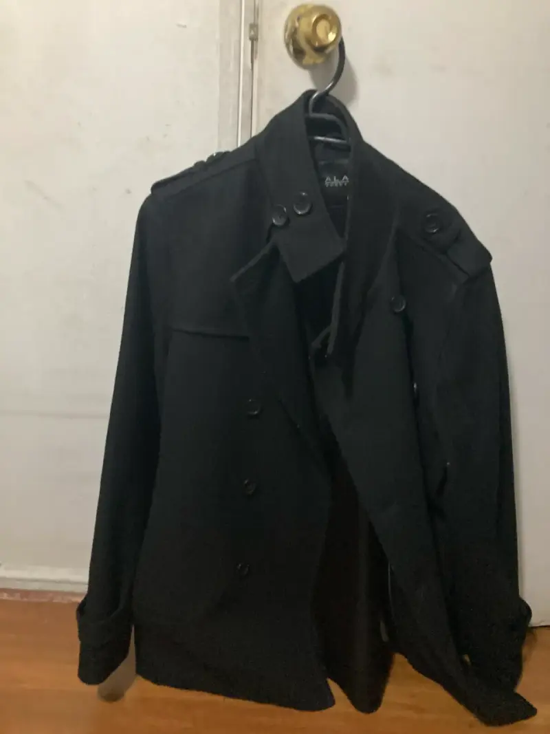 Abrigo negro elegante para hombre talla L - 1