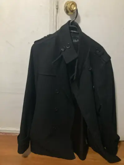 Abrigo negro elegante para hombre talla L - miniatura 1