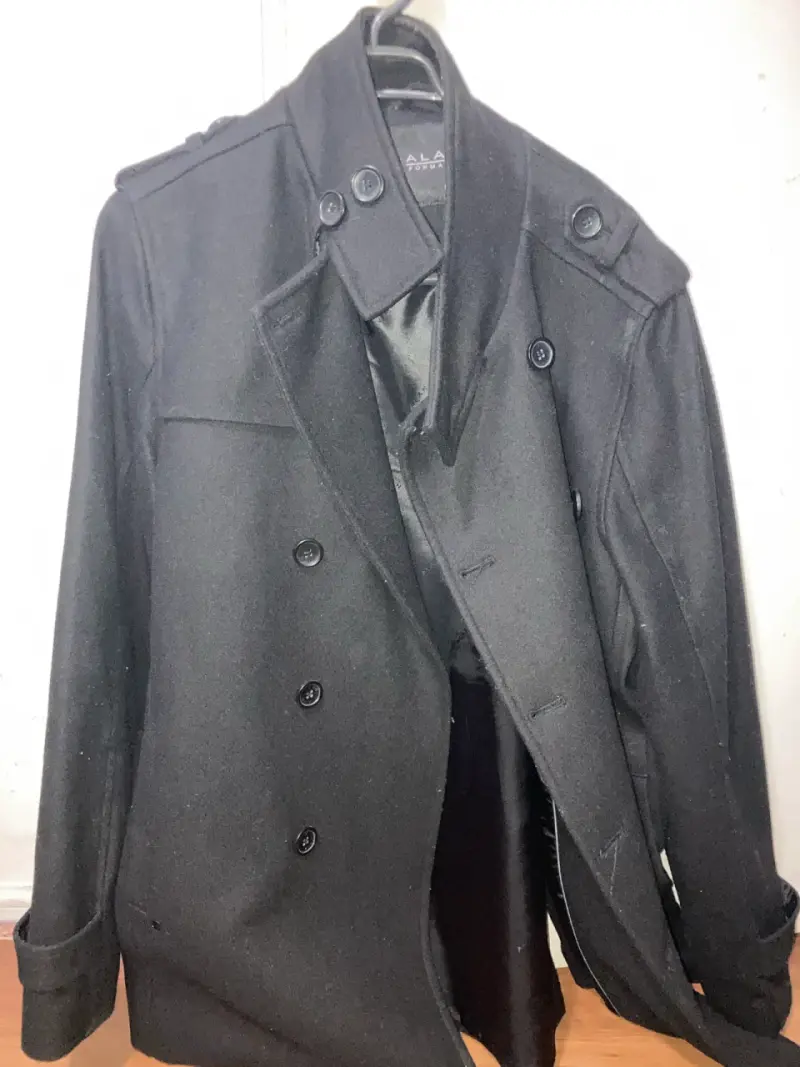 Abrigo negro elegante para hombre talla L - 2