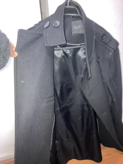 Abrigo negro elegante para hombre talla L - miniatura 3