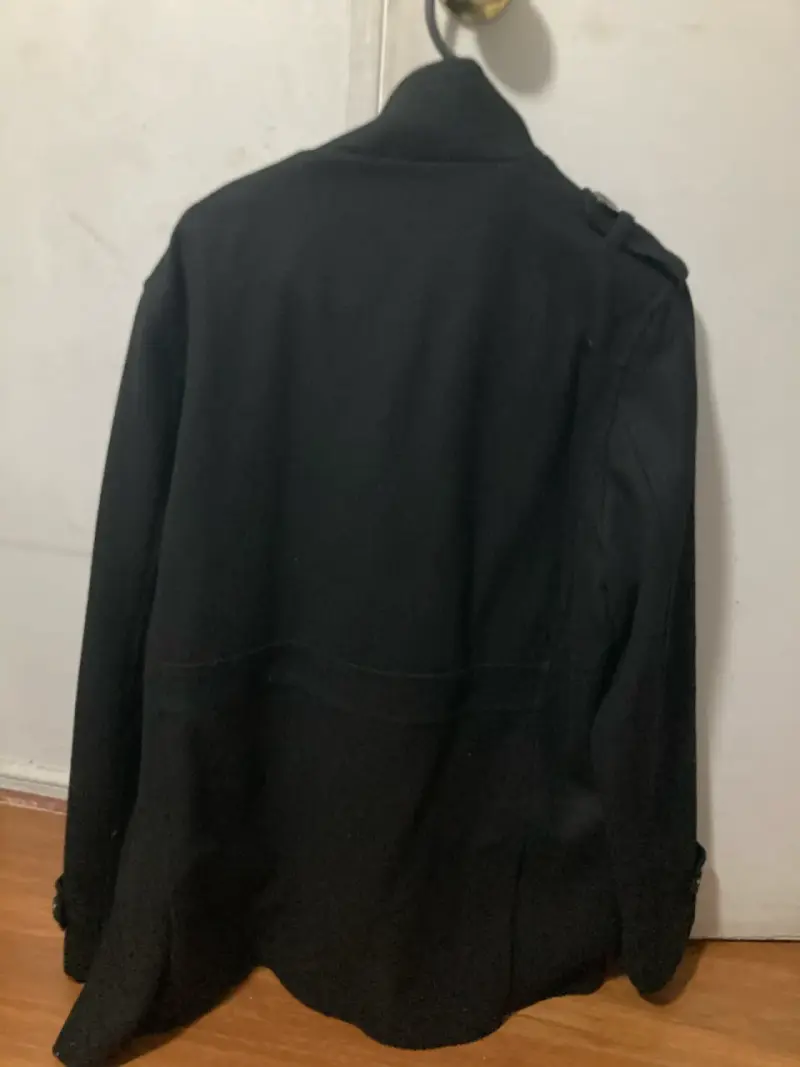 Abrigo negro elegante para hombre talla L - 5