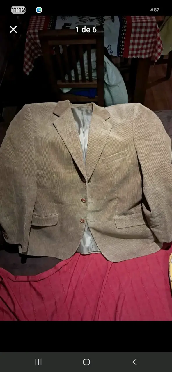 Blazer de pana beige para hombre - 1