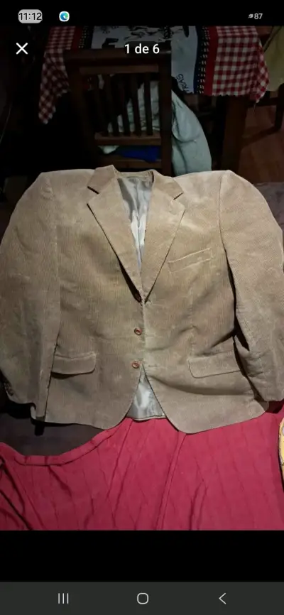 Blazer de pana beige para hombre - miniatura 1