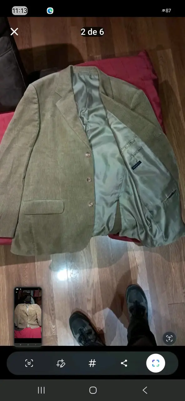 Blazer de pana beige para hombre - 2