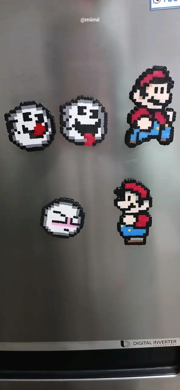 Set 5 Imanes Mario Bros pixel art (hama beads) - 1