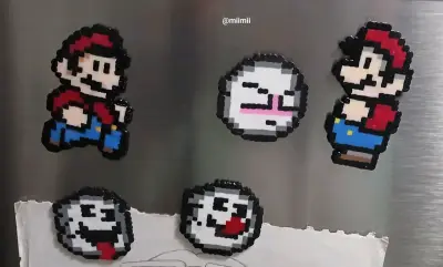 Set 5 Imanes Mario Bros pixel art (hama beads) - miniatura 5