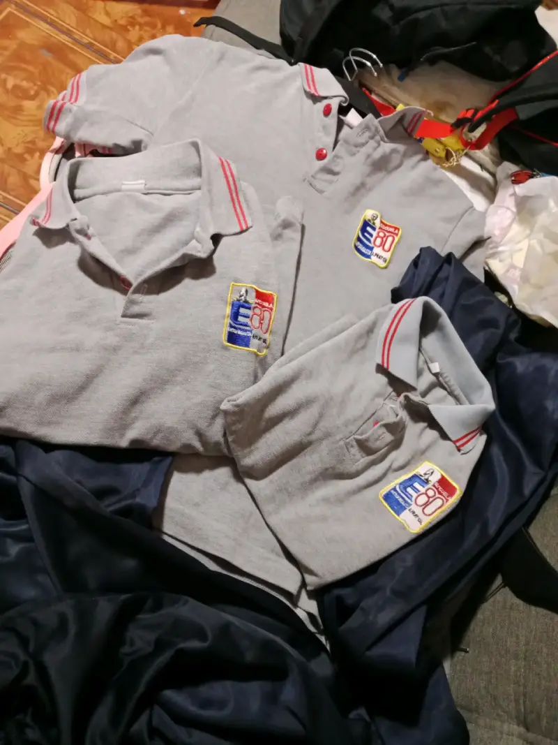Poleras escolares grises con logo bordado