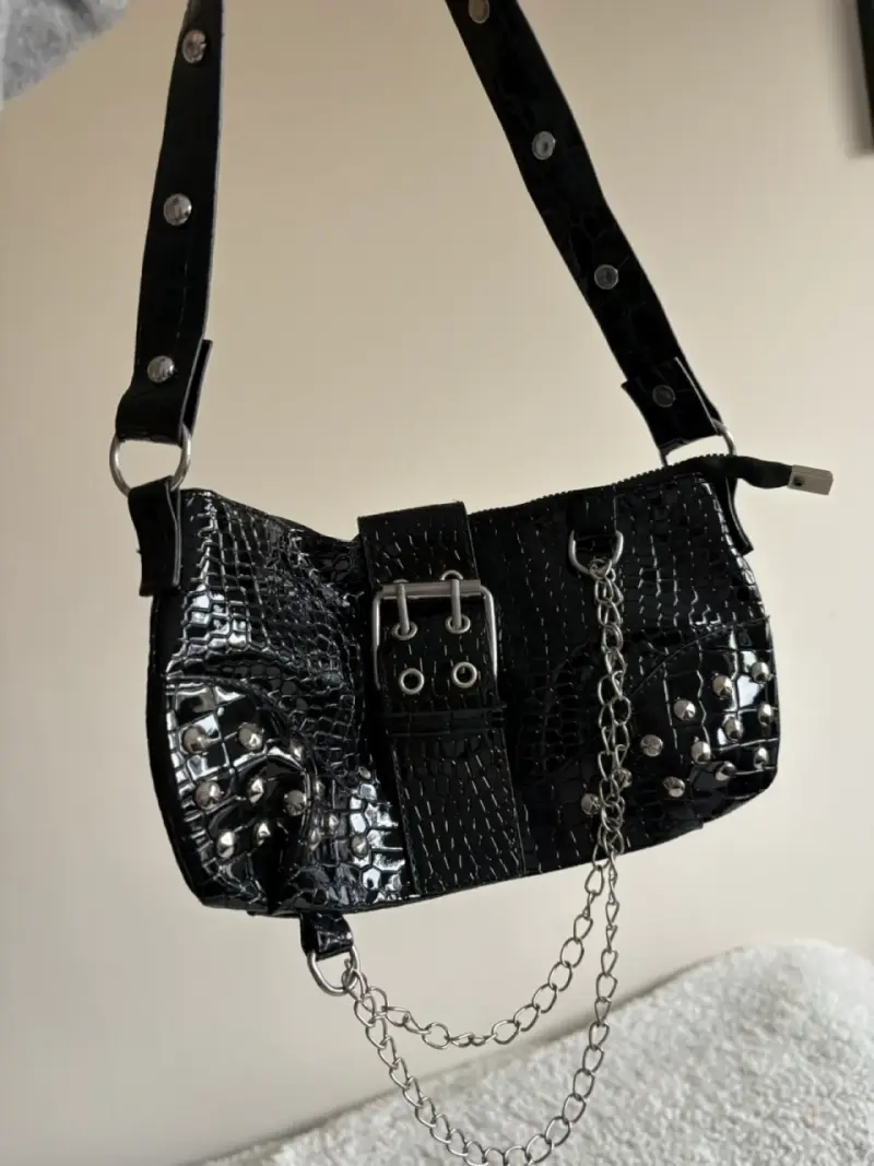 Cartera Tommy Hilfiger verde y azul con cadena - 3
