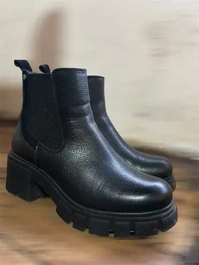 Botines negros de cuero bruno rossi - miniatura 2