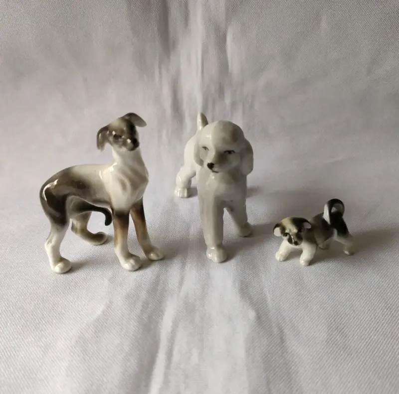 Miniaturas Perritos Porcelana Decorativos - 1