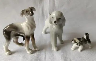 Miniaturas Perritos Porcelana Decorativos - miniatura 2