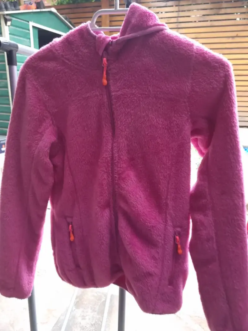 Chaqueta polar fucsia con capucha Colloky - 1