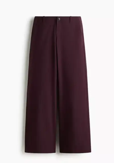 Pantalones culotte burdeos elegantes - miniatura 1