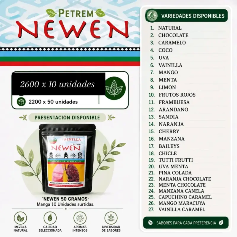 Tabaco hilado Newen corte 0,3 europeo 10 unid surt - 1