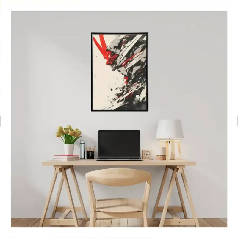 Elegante Cuadro Decorativo Guerrero Mecha 62x42 - 5