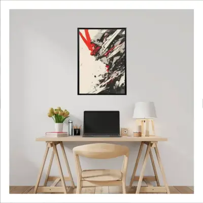Elegante Cuadro Decorativo Guerrero Mecha 62x42 - miniatura 5