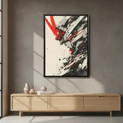 Elegante Cuadro Decorativo Guerrero Mecha 62x42 - miniatura 6