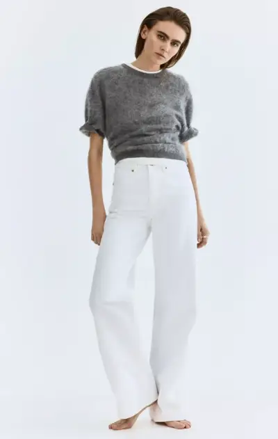 Jeans wide leg blancos - miniatura 1