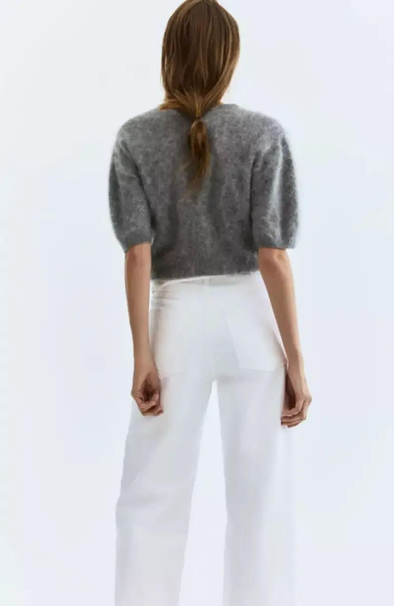 Jeans wide leg blancos - 2
