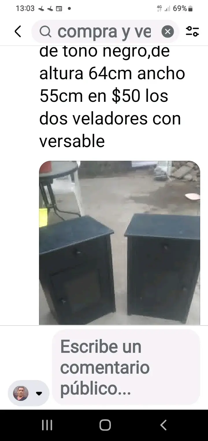 Par de veladores negros versátiles
