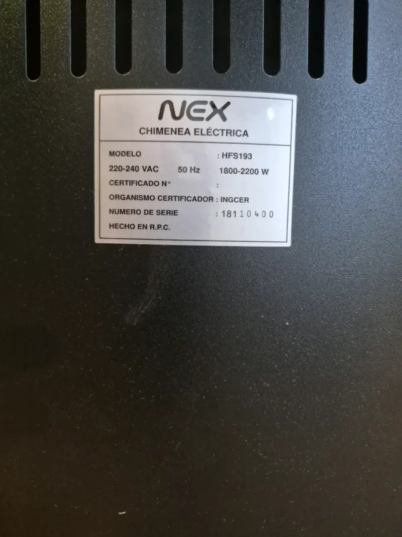 Estufa eléctrica NEX HFS193 estilo chimenea - 4