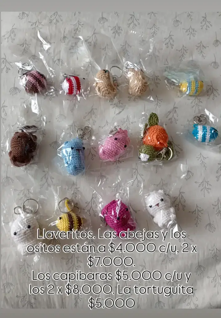 Llavero amigurumi de animales tejidos