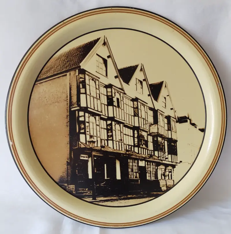 Bandeja decorativa vintage con diseño arquitectónico - 1
