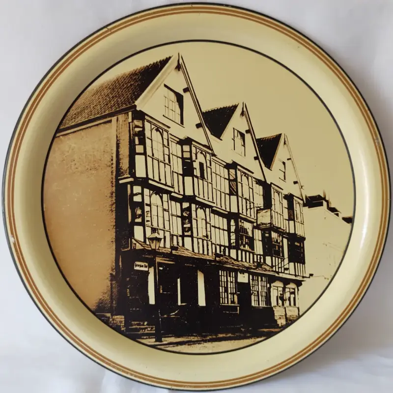 Bandeja decorativa vintage con diseño arquitectónico - 2