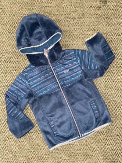 Chaqueta polar con capucha Upp azul y rosada - miniatura 2