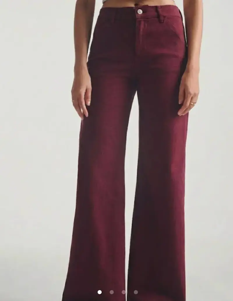 Jeans alaniz color burdeo, talla 36 - 1
