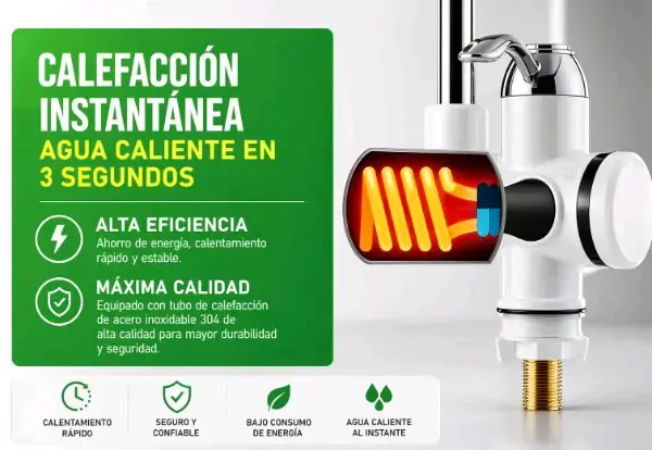 Grifo eléctrico instantáneo con ducha y grifo - 3