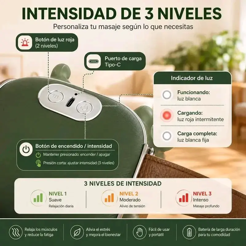 Masajeador de cuello y hombros portátil - 3