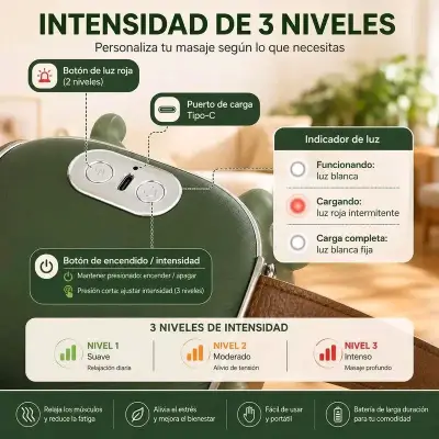 Masajeador de cuello y hombros portátil - miniatura 3