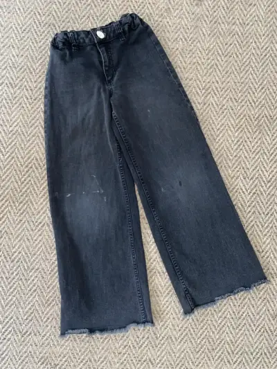 Jeans negros anchos con cintura elástica - miniatura 1