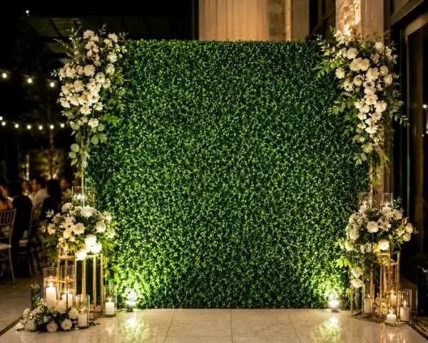 Panel de seto artificial verde decorativo - 3