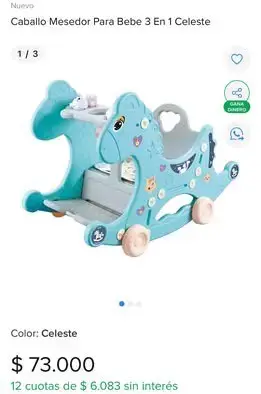 Caballito balancín 2 en 1 para niños - 2