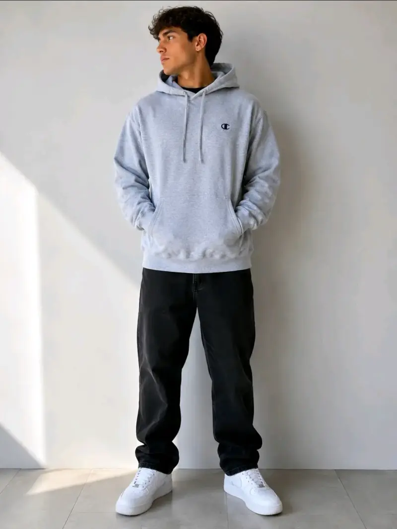 Polerón con capucha Champion gris talla XL - 2