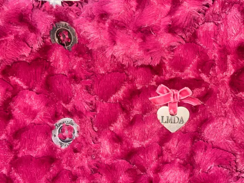 Abrigo de peluche burdeos para niña - 3