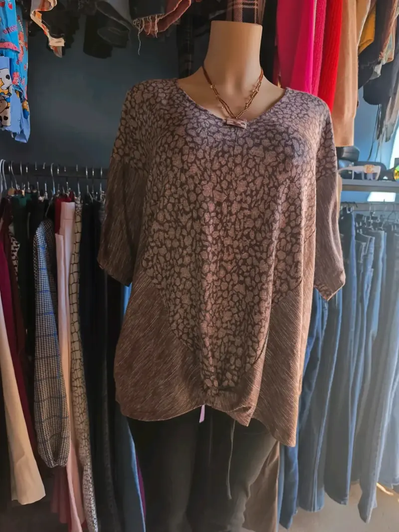 Blusa estampada de manga corta