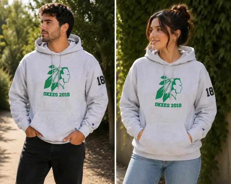 Polerón gris con capucha Okees 2018 - 2