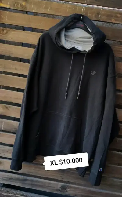Polerón negro Champion con capucha XL - miniatura 1