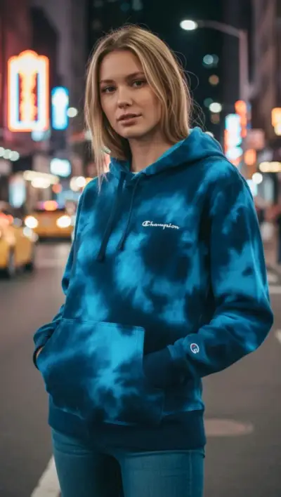 Polerón Champion azul tie-dye talla S - miniatura 2