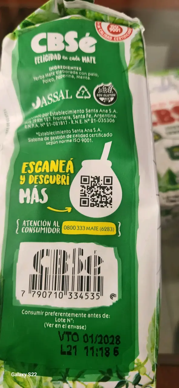 Yerba Mate CBSe Hierbas Serranas 500g - 2