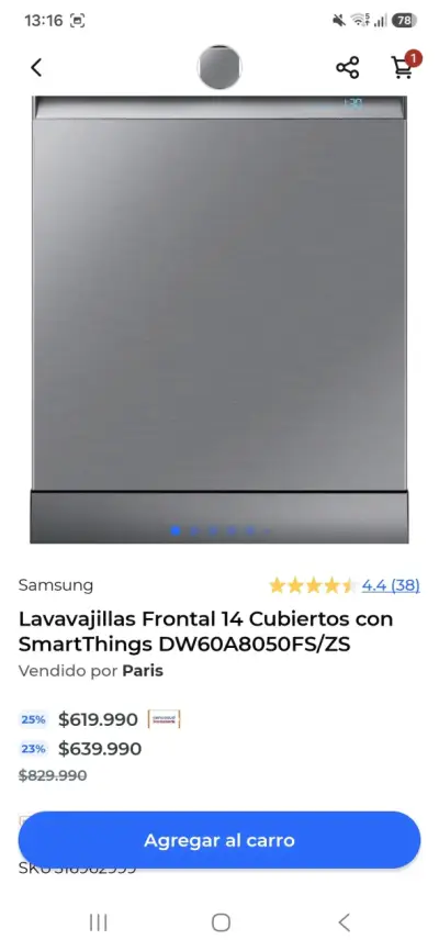 Lavavajillas Samsung acero inoxidable eficiente - miniatura 4