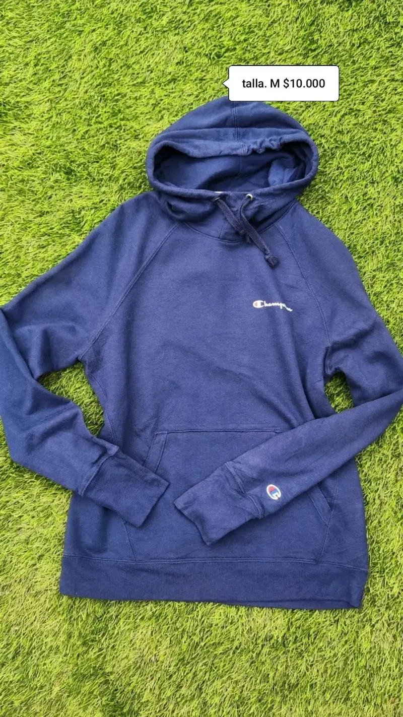 Polerón azul Champion con capucha talla M - 1
