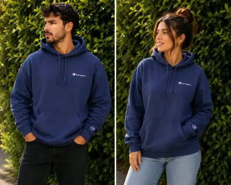 Polerón azul Champion con capucha talla M - 2