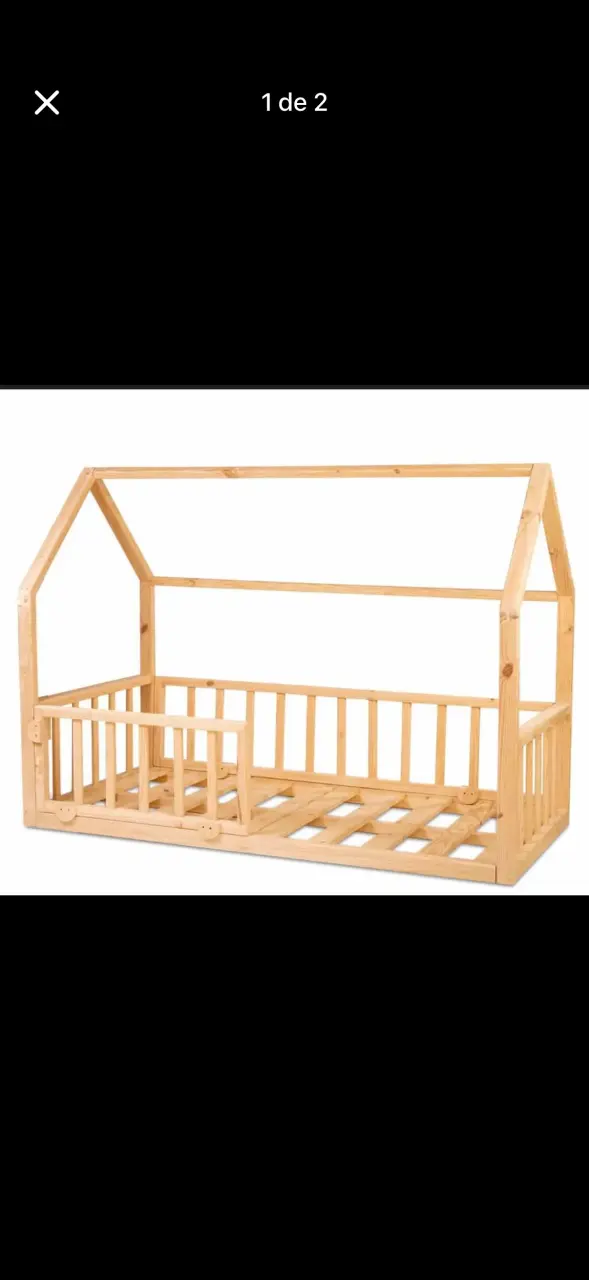 Cama infantil de madera con dosel - 2