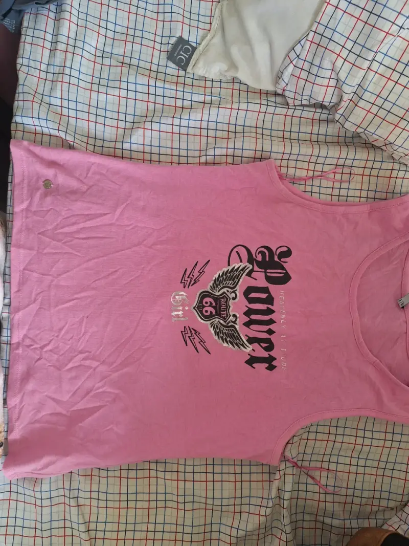 Polera sin mangas rosa Route 66